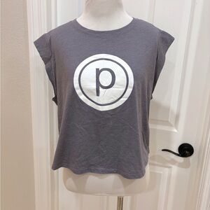 Pure Barre Gray Large Logo Sleeveless Women's Top Large